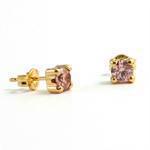 Klassisk �restik med pink zirkonia i 14 karat guld
