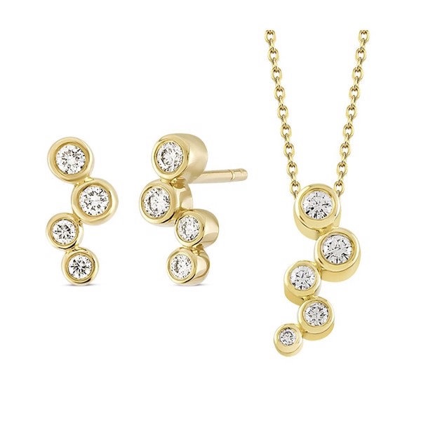 Nuran ørestikker i 14 karat guld med 0,455 ct diamanter – Ø1060-030-14RG-V1060-0155-14RG