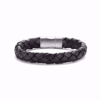 Frank1967 sort læder armbånd