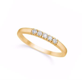 Alliancering 8kt. 5 x 0,03 ct. WPI