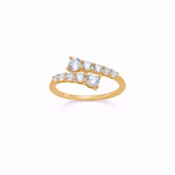 8 kt guldring med zirkonia