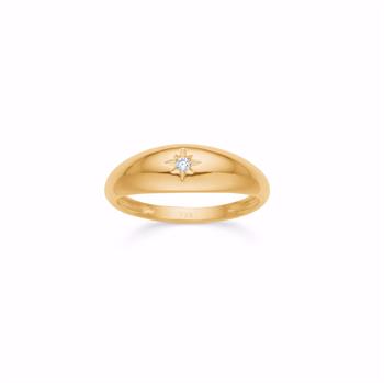 Guldring med zirkonia - 8 kt.