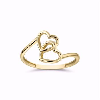 Guld & Sølv Design guldring med hjerter 8 kt