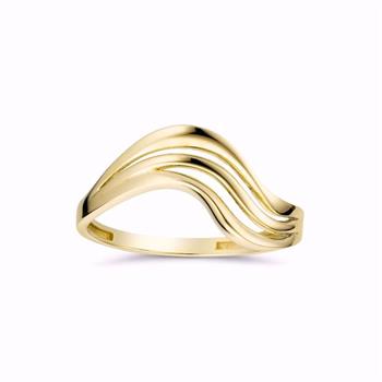 Guld & Sølv Design guldring i 8 kt guld med bølgeformet design