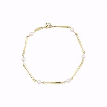 Støvring Design Pind og perle perlearmbånd i 8 kt guld 19 cm