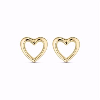 Guld & Sølv Design hjerte ørestikker i 8 kt guld 3 mm