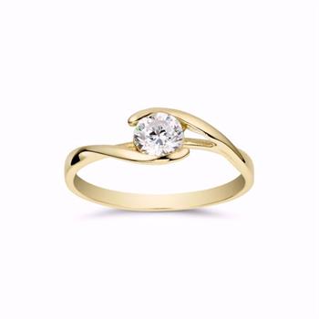 Guld & Sølv Design guldring med zirkonia i 8 kt guld