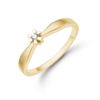 Aagaard 8 karat Diamant Ring 1x0,03ct Wesselton SI i 8 karat guld
