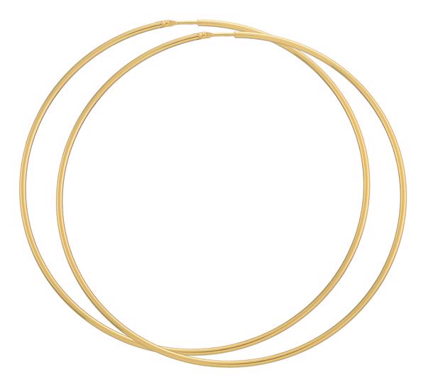 BNH Dame blanke 8 kt rødguld Øre creoler, Ø 75 mm x 1,5 mm