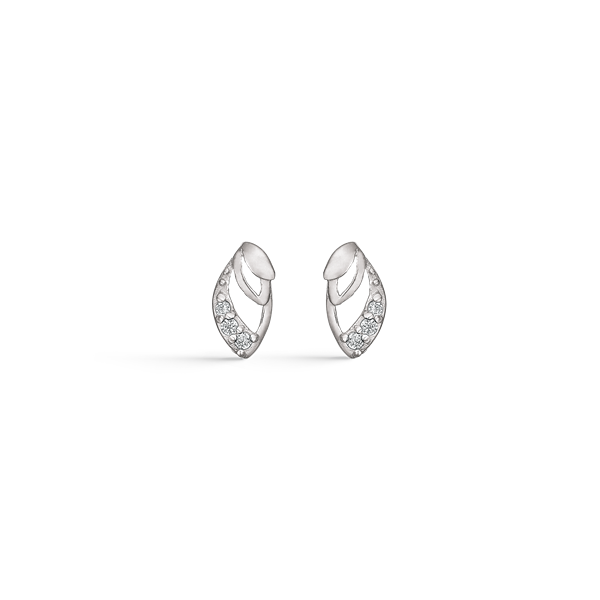 Elegante sølv ørestikker med et dobbelt øje med zirconia fra Støvring Design