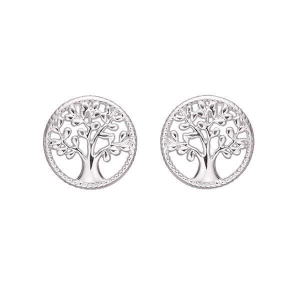Støvring Design 925 sterling sølv ørestikker, Livets Træ med blank overflade, model 10223600