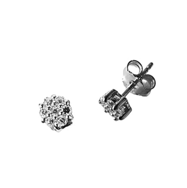 L&G sterling sølv øreringe med zirkonia, Ø 7 mm