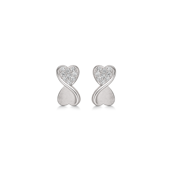Ørestikker i sterling sølv med hvid zirkonia, 10 x 6 mm – Støvring Design