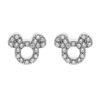 Ørestikker i sterling sølv med zirkonia, 8 x 9 mm – Støvring Design