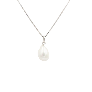 L&G rhodineret sterling sølv Pearls vedhæng med kæde