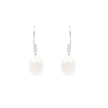 L&G rhodineret sterling sølv Pearls Øreringe