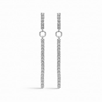Model 11499, Seville ørestikker i sterling sølv med glitrende zirkonia 5 cm i Sterling sølv