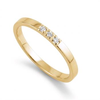 Aagaard alliancering 14 kt guld med 3 lab-grown diamanter