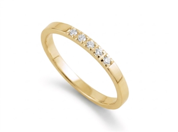 Aagaard alliancering 14 kt med 5 lab-grown diamanter