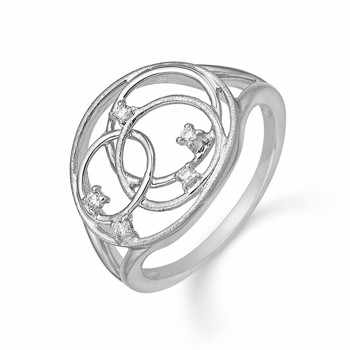 Ring i sterling sølv med zirkonia, 14,5 x 17,5 mm – Støvring Design
