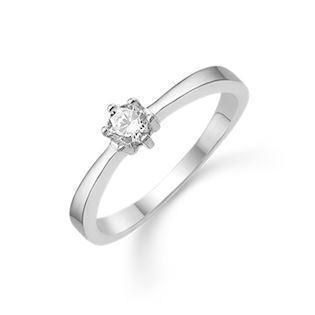 Ring i sterling sølv med hvid zirkonia – Støvring Design