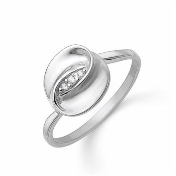 Ring i sterling sølv med zirkonia, 11 x 11 mm – Støvring Design