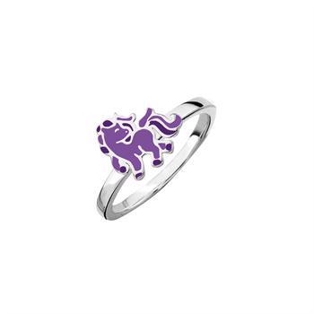 Ring i sterling sølv med lilla emalje – Støvring Design
