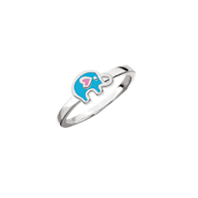 Ring i sterling sølv med blå emalje, 6 x 8 mm – Støvring Design
