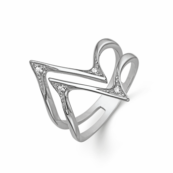 Ring i sterling sølv med klar zirkonia – Støvring Design
