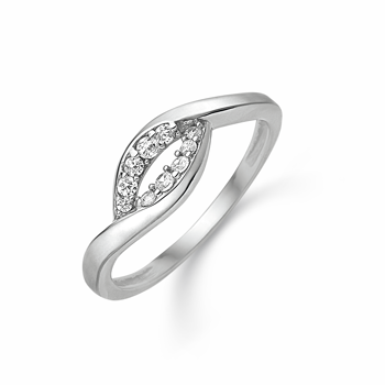 Ring i rhodineret sterling sølv med hvid zirkonia, 6 mm – Støvring Design