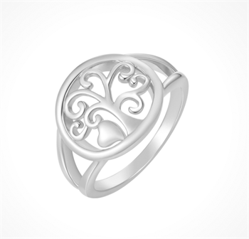 Ring i rhodineret sterling sølv med livets træ – Støvring Design
