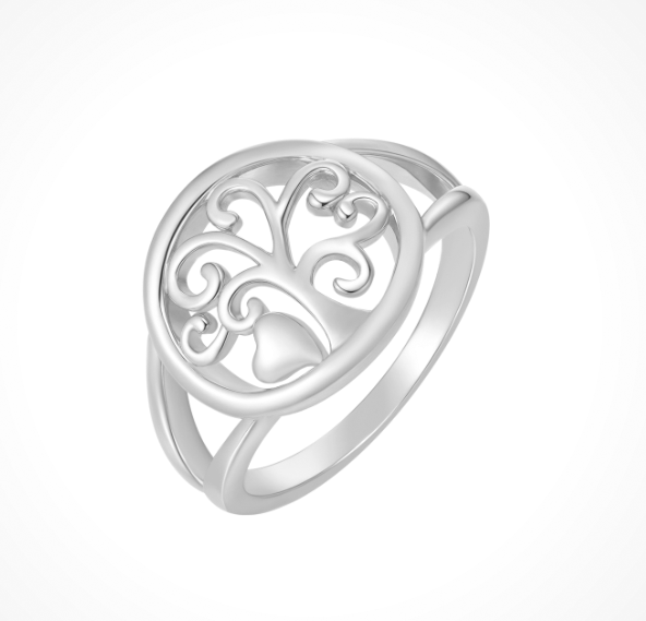 Ring i rhodineret sterling sølv med livets træ – Støvring Design