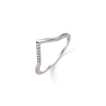 Ring i rhodineret sterling sølv med zirkonia – Støvring Design