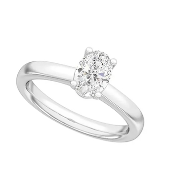 Ring i 14 karat hvidguld med diamant 1,0 ct, 6x7,5 mm fra Siersbøl – forhandlet hos Houmann.dk