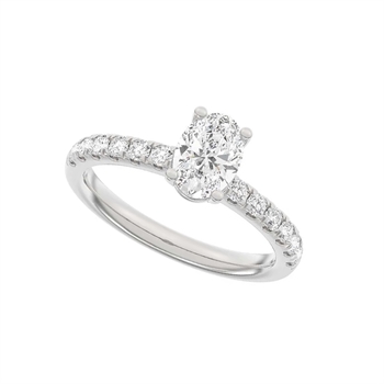 Ring i 14 karat hvidguld med diamant 1,4 ct, 6x7,5 mm fra Siersbøl – forhandlet hos Houmann.dk