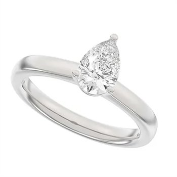 Ring i 14 karat hvidguld med diamant 1,0 ct, 6,5x7,5 mm fra Siersbøl – forhandlet hos Houmann.dk