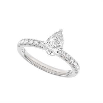 Ring i 14 karat hvidguld med diamant 1,4 ct, 6,5x7,5 mm fra Siersbøl – forhandlet hos Houmann.dk