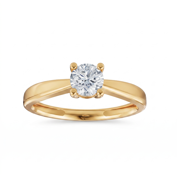 Luxury Solitaire fingerring, med i alt 0,50 ct Labgrown diamant i 14 kt guld