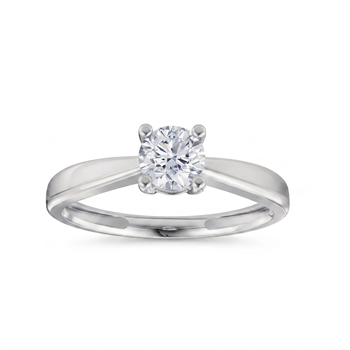 Luxury Solitaire fingerring, med i alt 0,50 ct Labgrown diamant i 14 kt hvidguld
