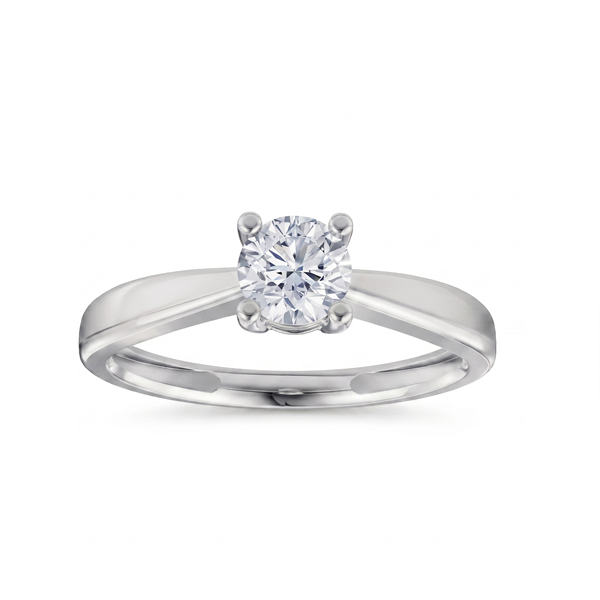 Luxury Solitaire fingerring, med i alt 0,50 ct Labgrown diamant i 14 kt hvidguld