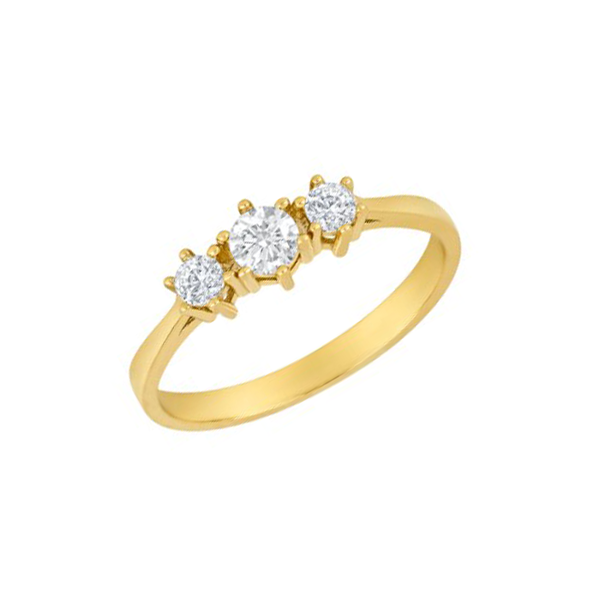 Ring i 8 karat guld med zirkonia, 2,2x2 mm fra Siersbøl – forhandlet hos Houmann.dk