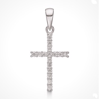 Vedhæng i sterling sølv med zirkonia, 17 x 12 mm – Støvring Design