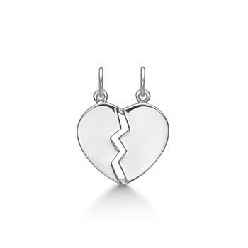 Vedhæng i rhodineret sterling sølv med hjerte, 17 x 16 mm – Støvring Design