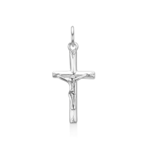 Vedhæng i sterling sølv med kors, 12x23 mm – Støvring Design