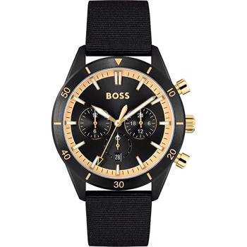 Hugo Boss Santiago PVD coated stål med forgyldte trykknapper og krone Batteridrevet quartz Dame ur