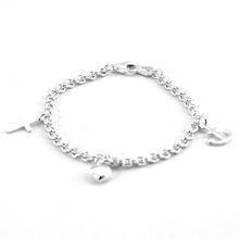 Armbånd i sterling sølv med kors, 15 cm – Støvring Design