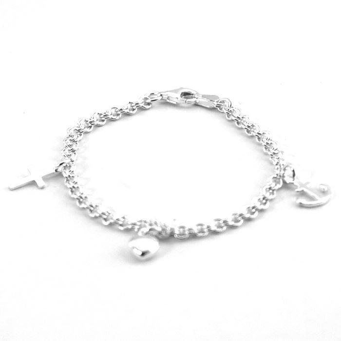 Armbånd i sterling sølv med kors, 15 cm – Støvring Design