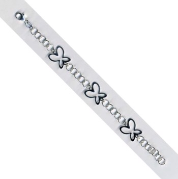 Armbånd i sterling sølv med sommerfugl, 21 cm – Støvring Design