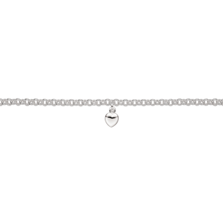Armbånd i sterling sølv med hjerte, 15 cm – Støvring Design