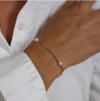 Aagaard Armbånd 8 karat, ferskvandsperler/led i 8 karat guld